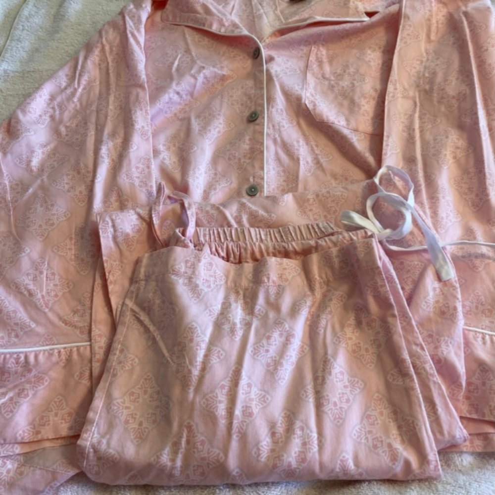 Natori Pink Printed cotton sateen Pajama Set size XL